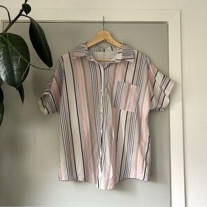 Retro striped button up shirt